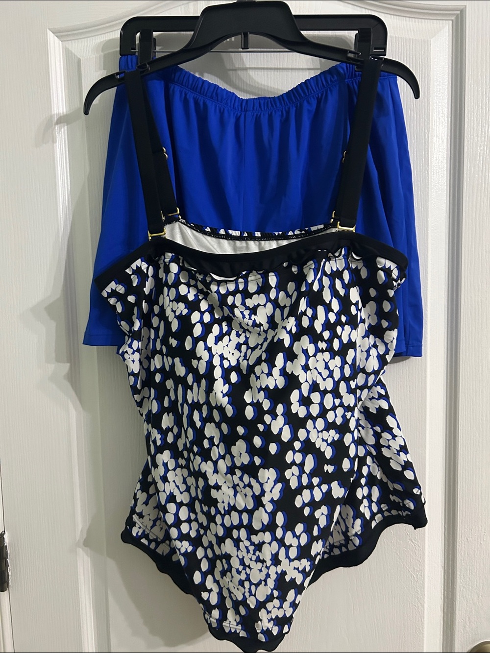 Maxine of Hollywood Black and Blue Printed 2piece Swim